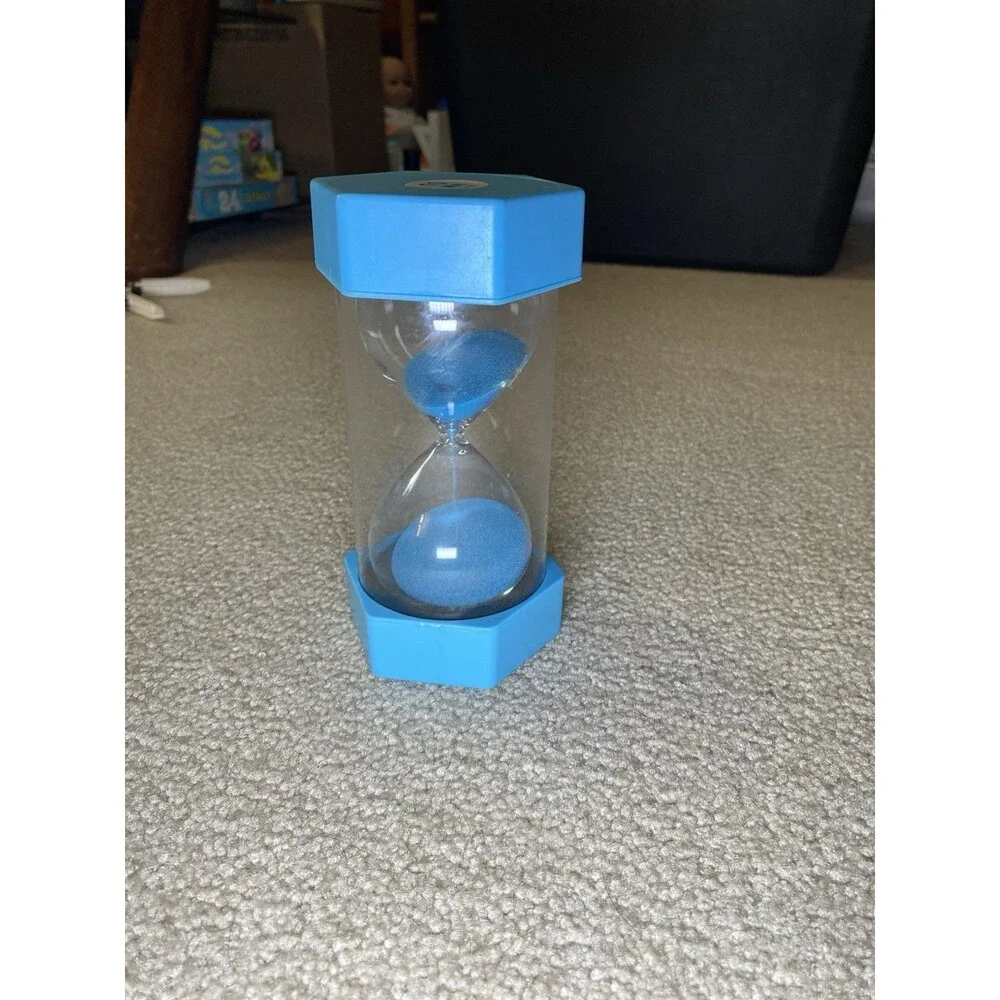 Large 10 Minute Sand Timer Blue Hourglass Visual Classroom Tool